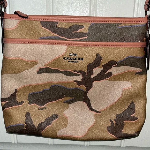 Coach Pink Camouflage Leather Crossbody w/ Adjustable Strap - Picture 12 of 13